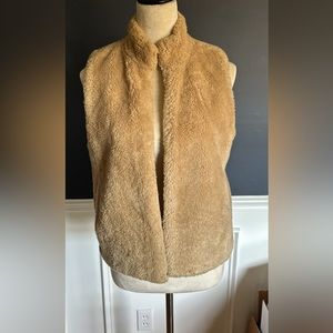 Ann Taylor Women’s Camel Color Vest, faux-fur, size small,